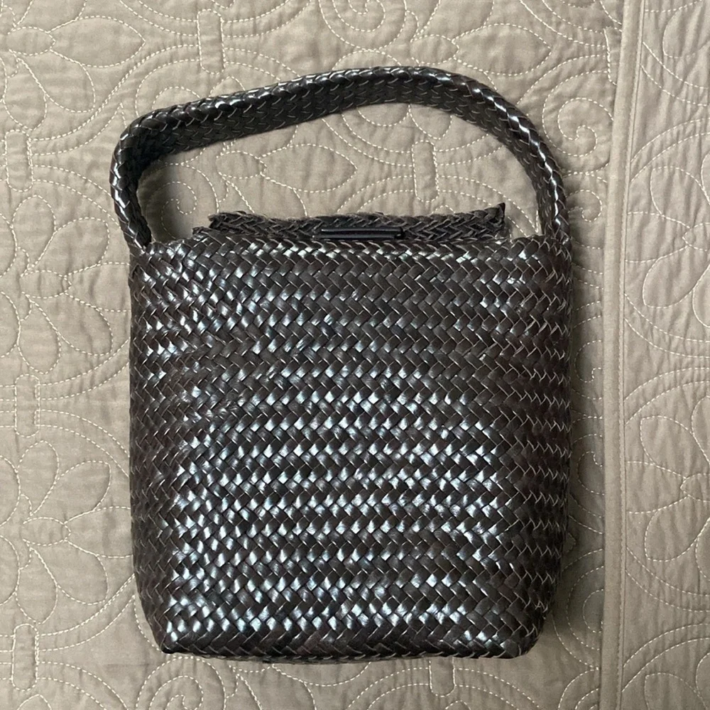 Massimo Dutti woven bag dark brown - Picture 6 of 12